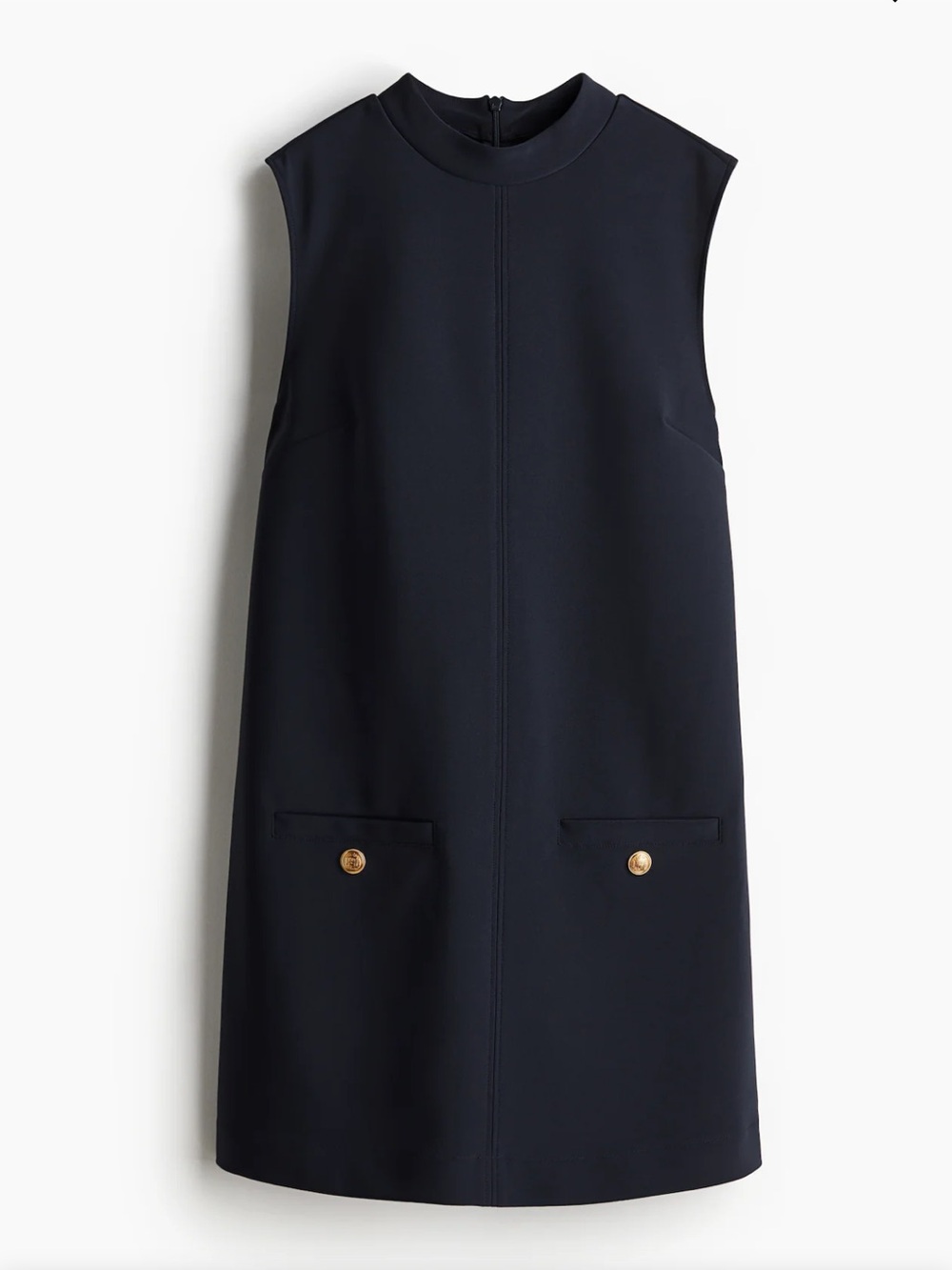 H&M Sleeveless Navy Shift Dress with Pocket Detail